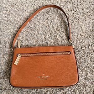Kate Spade Leila Convertible Wristlet Shoulder Bag Leather Gingerbread Brown